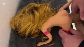 Fucking a little Doll with big Tits and filling her pussy with cum