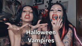 Halloween Vampires will make you jerk off and cum in a glass. You'll drink your own cum and the Vampires' spit. Balloon, nails fetish, ass worship