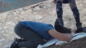 Archive Video when I started femdom pure trampling with heavy sneakers and boot !