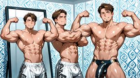 Ai Sexy Oiled Muscle Men