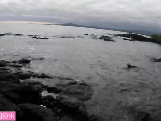 Jade Kink sucking shlong on the beach - Oral-sex-sex and facial jizz flow