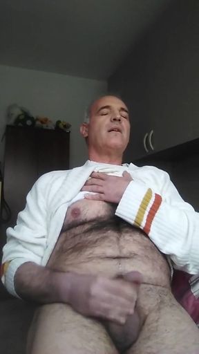Continues the Lesson to Luca on How to Masturbate His Own Cock