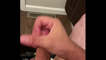 Snuck Into Bathroom to Release My Huge Load, Trying Not to Wake My Husband - Big Cock Explodes