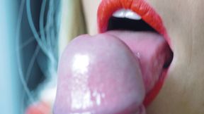 Red lipstick blowjob