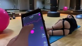 Fitness Model Masturbates with Lush in Public