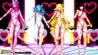 [MMD]AOA - Short Hair (Xayah/Soraka/Gwen/Ahri) [Fixed Cam Strip ver.] League of Legends