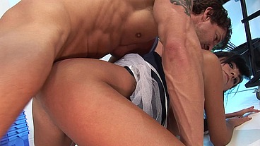 Big Boob Kat Lee And Kit Lee Have A Threesome On The Check Out Counter