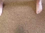 Piss/cum on carpet by copy machine