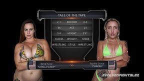 bella rossi vs sophia grace female wrestling
