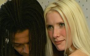 Leggy Blonde MILF's Photoshoot with a Black Guy with Others Watching