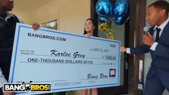 Karlee Grey takes two monster cocks with her natural big tits and ass
