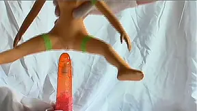 Adorable Anime Babe Takes Huge Toy Teases with Busty Charm