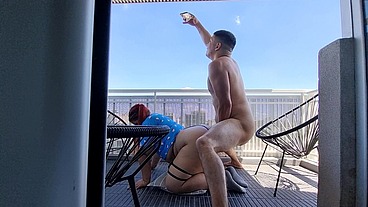 me folle una gorda argentina en publico