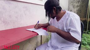 quack doctor fist stripper in process of treating her