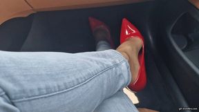 on the highway with red high heels HD wmv 1920x1080