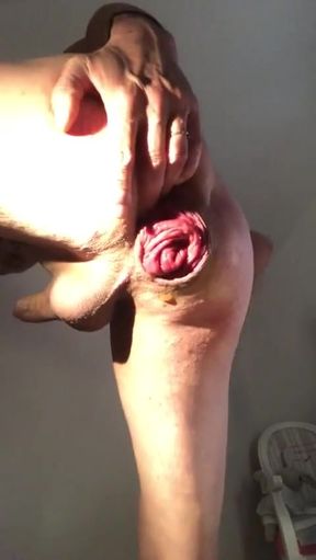 Gape Fisting Anal, Display the Sperm