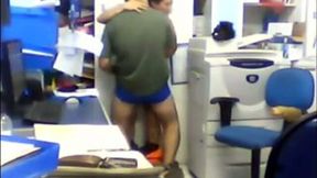 Very hesitant secretary with her boss in the office