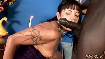Beautiful Italian slut enjoying a big black cock