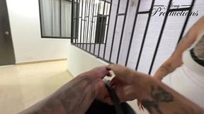 Sweet MILF pleases her neighbor with a hot blowjob as thanks