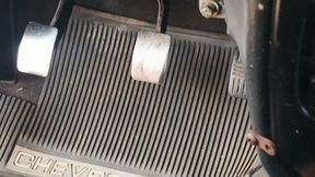 Driving, driving Pumping pedal and accelerating car with flip-flops (3)