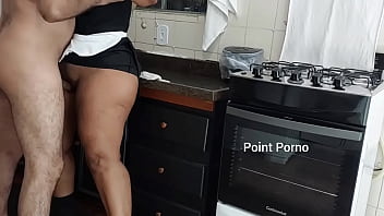 Naked In Shower&#x1F6BF; Catching Maid servicing Kitchen