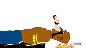 Hentai Fantasy Facesit a Bondaged Titan