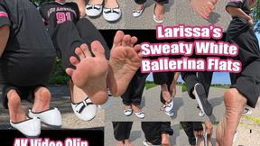 4k | Larissa’s Sweaty White Ballerina Flats â€“ Extreme Close-Up Foot Fetish POV: Worn Shoes, Damp Insoles, Shiny Soles, Wild Toe Wiggling & Super Cheesy Foot Smell copy