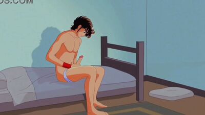 Bara Yaoi enjoys Saint Seiya's big cock in this hot hentai - cumming animation