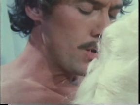 Vintage porno threesome with slut getting banged and creamed by two guys