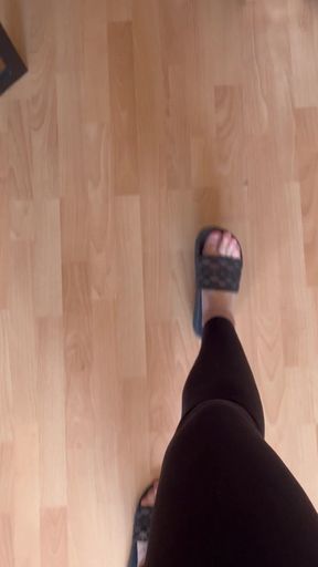 Feet in Flip-flops and Walking in Flip-flops