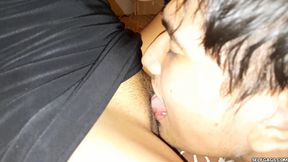 Licking Mistress Diana's Pussy During Phone Call + Happy Ending Handjob For The Slave