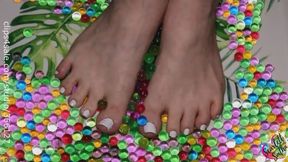 White polished Toes and Orbees