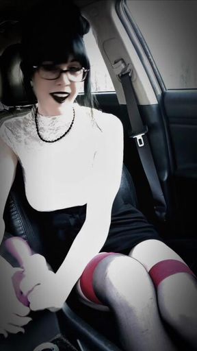 Sexy Office Girl Masturbating in the Car