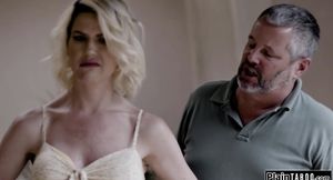 Great melons wifey makes husband see how she screws her stepson