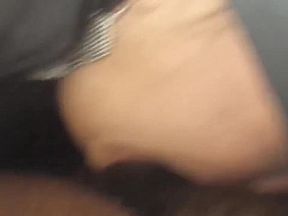 Chubby blindfolded milf sucks a BBC