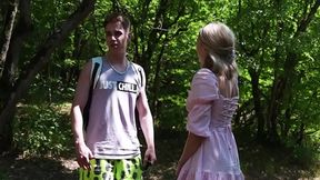 Outdoor Adventure - Sassy Blonde Loves Masturbating In The Woods So Random Strangers Can Catch Her