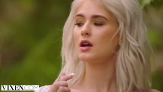 VIXEN Petite blonde besties seduce a married man