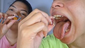 Human Crushers Devour Gummy Bears - Giants in Action