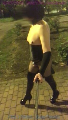 outdoor motel risky slutwalk chastity boots