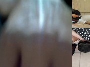 Vidya Rides Slave's face Strap On Double Sided dildo Juicy Squirting POV
