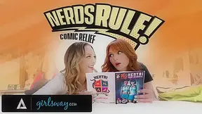 GIRLSWAY - College Geeks Lacy Lennon And Lily Larimar Are Turned On After Reading Hentai Comics