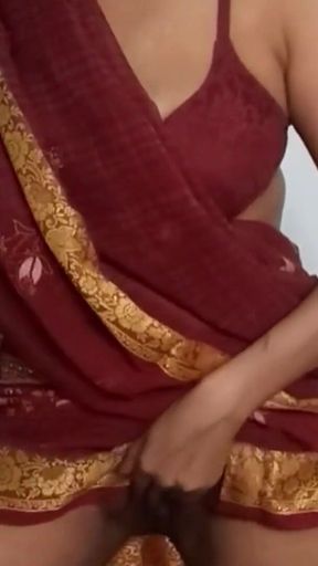 Captivating moment from &quot;Indian maid Masturbation with Saree juicy pussy with Big Boobs&quot;