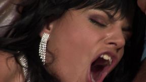 Nasty brunette DDP slut need rough ass fucking in sandwich