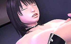 Animated hottie jerking cock