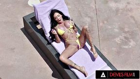 DEVILS FILM - Busty Bombshell Gets Horny After Being By A Remote-Controlled Vibrator