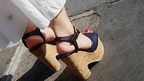 Breathtaking Girl In A Long Dress & Sandals Gets Filmed In Public