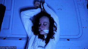 gagged did in cuffs and a sweater struggles in the porn van