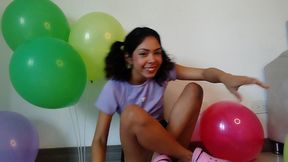 pigtailed blowing and having fun