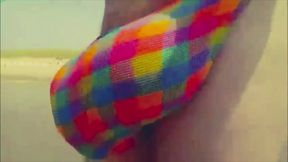 Exhibionist walking jerkin at beach