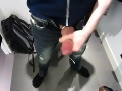 Jerking and cumming in dressing room